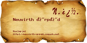 Neuvirth Árpád névjegykártya